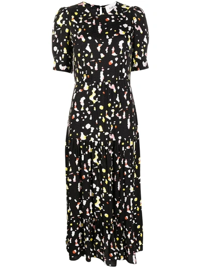 Ba&sh Tonya Abstract-print Dress In Black