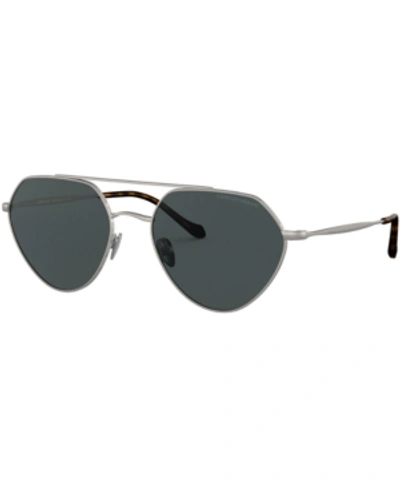 Giorgio Armani Ar6111 Irregular-frame Metal Sunglasses In Grey
