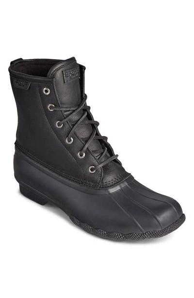 Sperry Duck Float Mens Leather Faux Fur Rain Boots In Black | ModeSens
