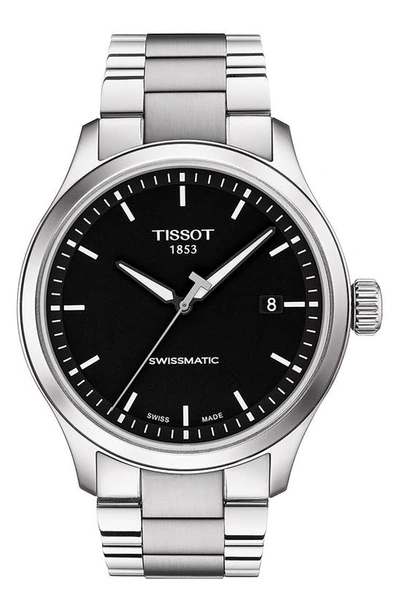 Tissot Men's Swiss Automatic Gent Xl Swissmatic Stainless Steel Bracelet Watch 43mm In Black