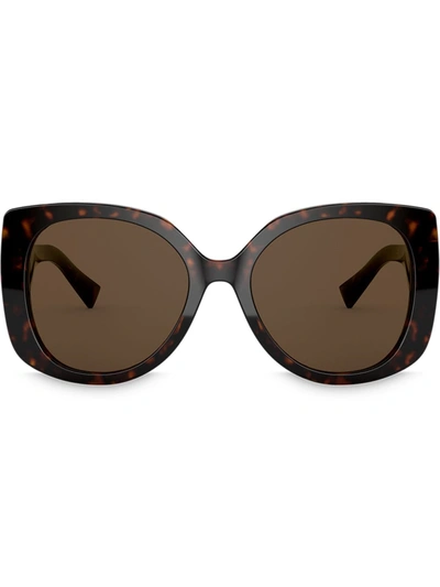 Versace Ve4387 Square-frame Acetate Sunglasses In Dark Havana,brown