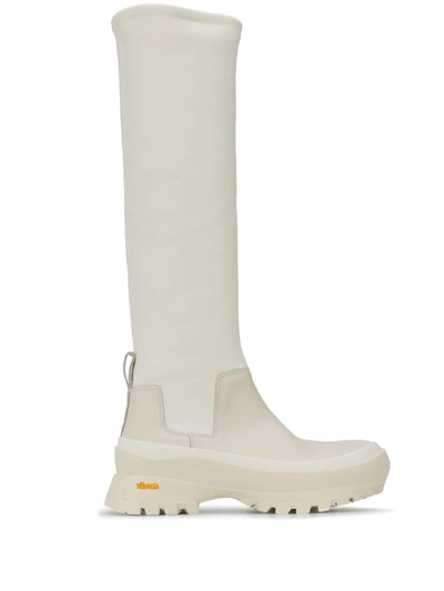 Jil Sander Neoprene Knee-length Boots In Neutrals