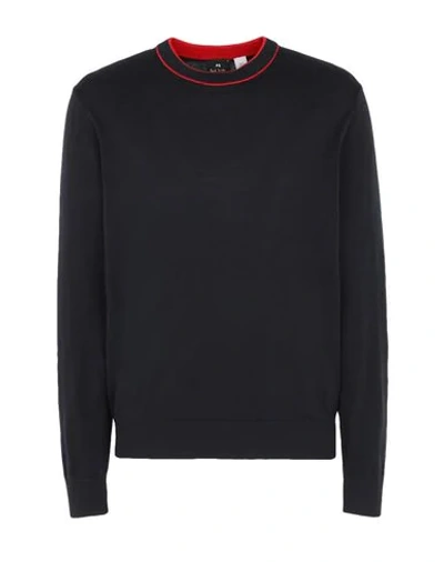 Ps By Paul Smith Ribbed Trim Sweater In Navy