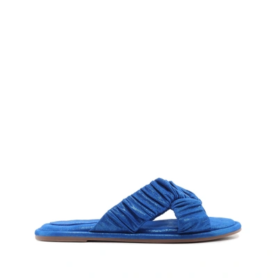 Schutz Paulinna Flat Sandal In Royal Blue