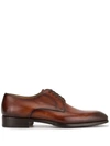 Magnanni Kingston Apron Toe Derby In Cognac Leather