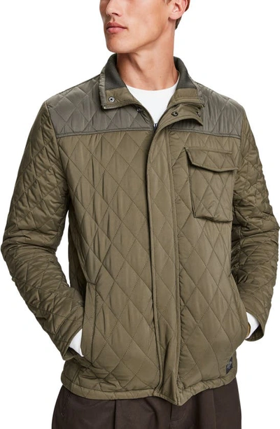 Scotch & Soda Quilted Jacket In Military