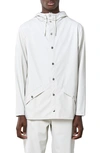 Rains Long Water-resistant Rain Jacket In Off White