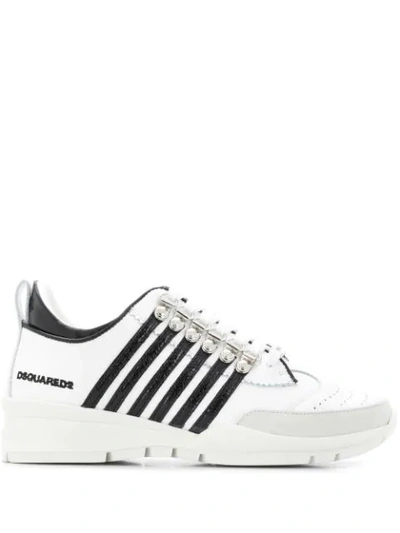 Dsquared2 Two-tone Lace-up Trainers In White