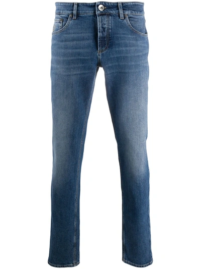 Brunello Cucinelli Five-pocket Slim-fit Trousers In Comfort Denim In Blue