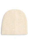 Rebecca Minkoff Traveling Rib Beanie In Ecru