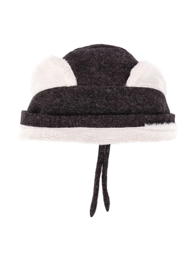 Violeta E Federico Babies' Faux-fur Bear Ears Hat In Grey