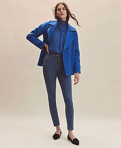 Ann Taylor Wrap Trench Jacket In Daphne Blue
