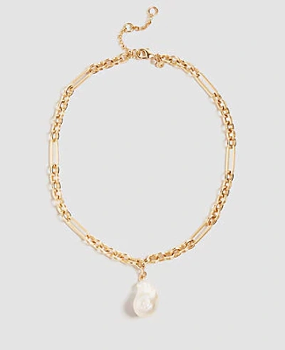 Ann Taylor Pearlized Pendant Necklace In Ivory