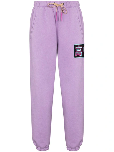 Natasha Zinko Logo-patch Tapered-fit Track Pants In Purple