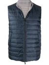 Herno Ultralight Reversible Nylon Padded Gilet In Blue