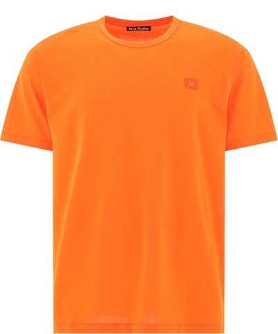 Acne Studios "nash Face" T-shirt In Orange