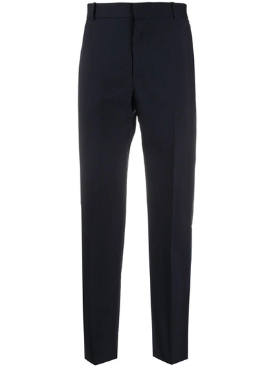 Alexander Mcqueen Logo Chino Trousers In Blue