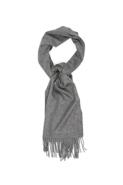 Alexander Mcqueen Logo Scarf In Grey