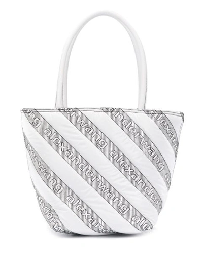 Alexander Wang Quilted Roxy Logo Tote In White