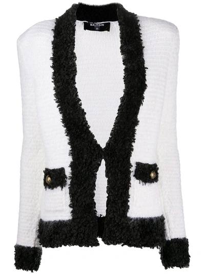 Balmain Fluffy Jacket In White