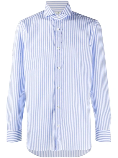 Borrelli Striped Cotton Shirt In Blue