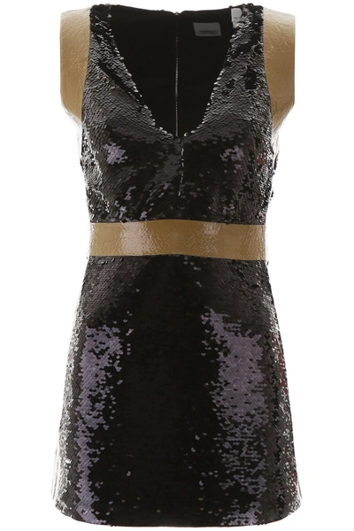 Burberry Sequined Mini Dress In Black