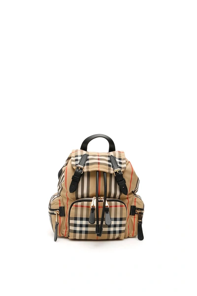 Burberry Vintage Check Rucksack In Beige,black,red