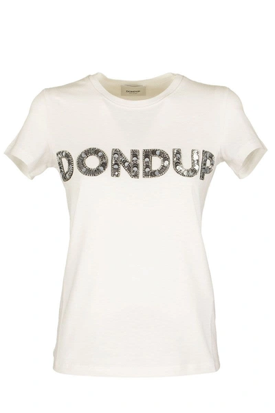 Dondup Cotton T-shirt With Embroidery In White