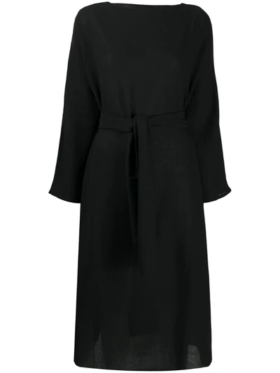 Daniela Gregis Tie-waist Midi Dress In Black