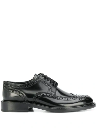 Saint Laurent Derby Lace-up In Black Leather