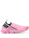 Dolce & Gabbana Sorrento Melt Sneakers In Mesh In Pink,black,white