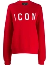 Dsquared2 Printed Icon Sweatshirt In Red,white