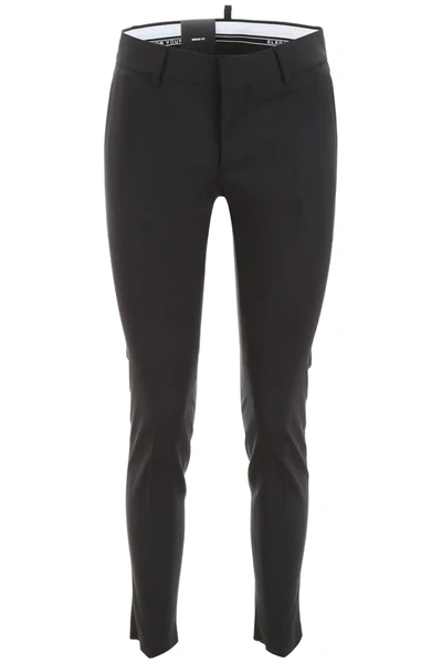 Dsquared2 Wool Trousers In Black