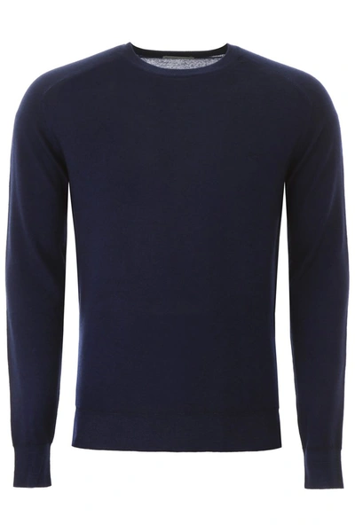 Etro Pullover With Pegaso Embroidery In Blue