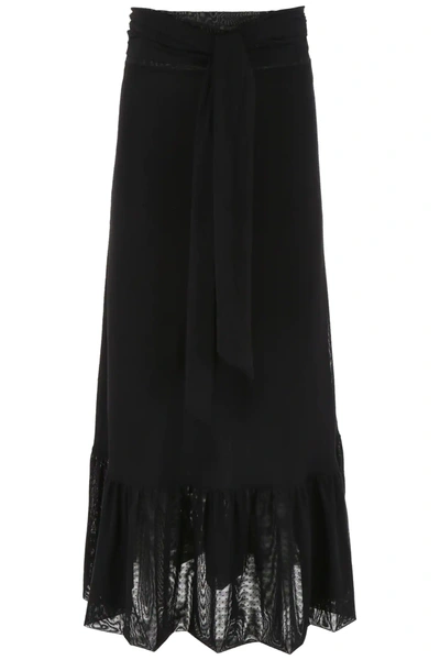 Ganni Wrap Skirt In Black