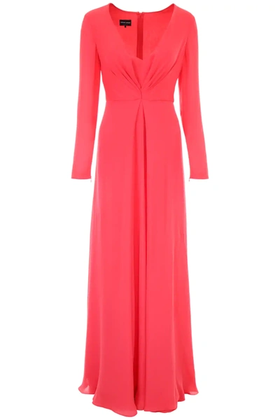 Giorgio Armani Long Silk Dress In Red