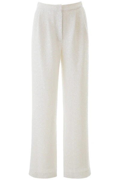 In The Mood For Love Sequined Palazzo Pants In White