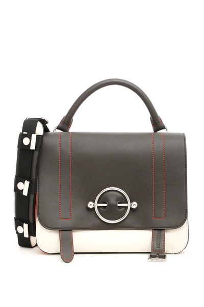Jw Anderson J.w. Anderson Tricolor Disc Satchel Bag In White,black,red