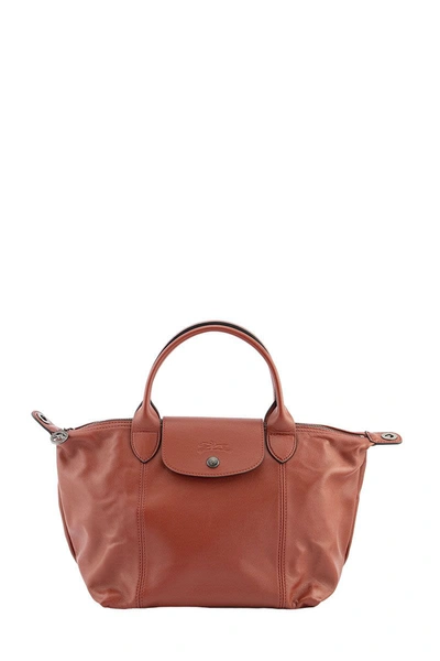 Longchamp Le Pliage Cuir Small Leather Bag In Sienna