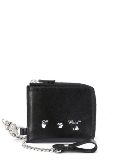 Off-white Ow Logo Chain Wallet In Black
