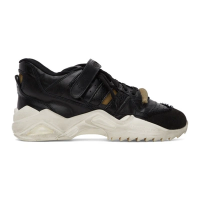 Maison Margiela Black Leather Retro Fit Sneakers