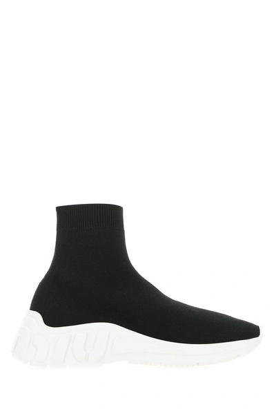 Miu Miu Miu Run Hi-top Sneakers In Nero