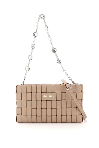 Miu Miu Pochette In Nude & Neutrals