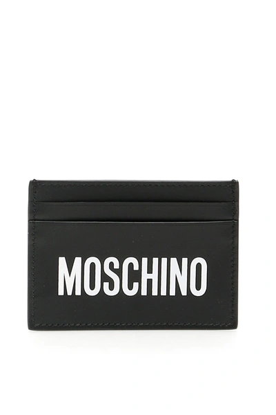 Moschino Logo Cardholder In Fantasia Nero