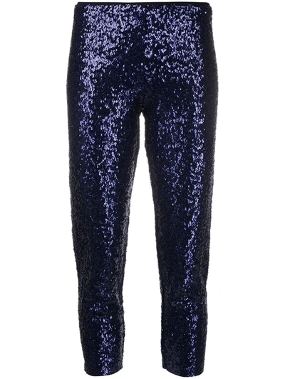 Norma Kamali Sequined Trousers In Blue