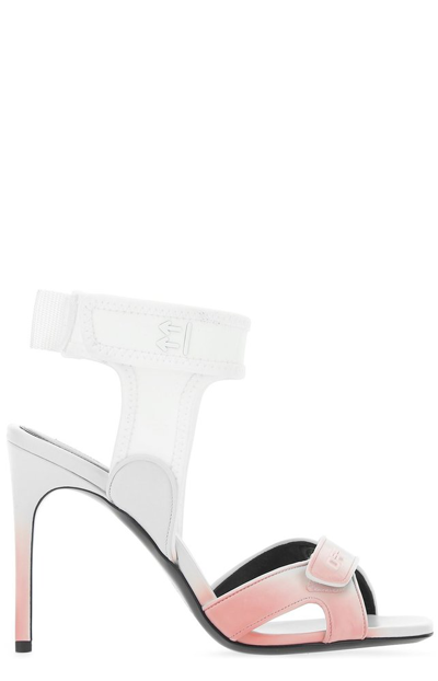 Off-white Dégradé Leather And Neoprene Sandals In White,pink