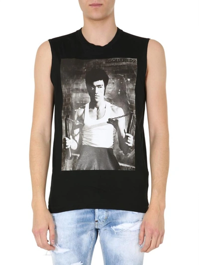 Dsquared2 Printed Top In Black