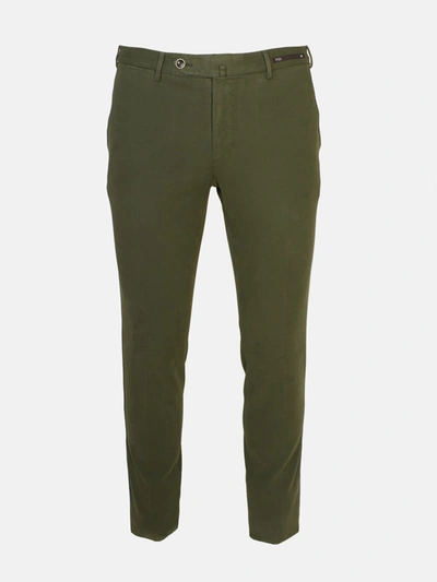 Pt01 Superslim Fit Cotton Pants In Khaki