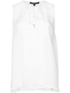 Derek Lam Sleeveless Lace-up Blouse In White