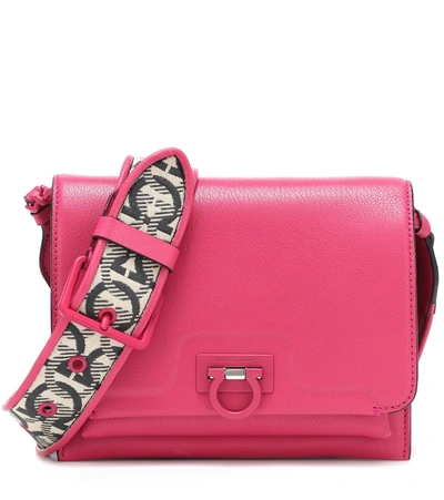 Ferragamo Trifolio Small Leather Crossbody Bag In Phoenix Pink